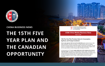 The 15th Five Year Plan and the Canadian Opportunity